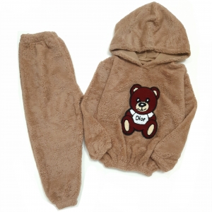 هودی شلوار حوله‌ای خاکی