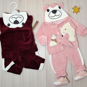 سوییشرت شلوار مخمل خرسی