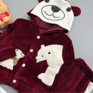 سوییشرت شلوار مخمل خرسی