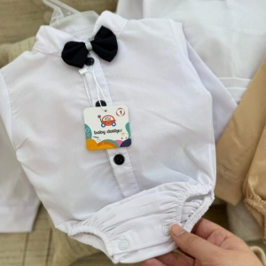 زیردکمه پاپیون مجلسی سفید