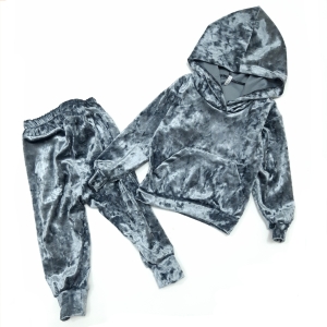 هودی شلوار مخمل طوسی