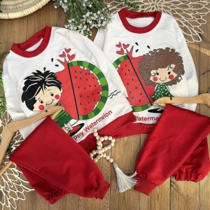 بلوز شلوار یلدایی پسر و هندوانه