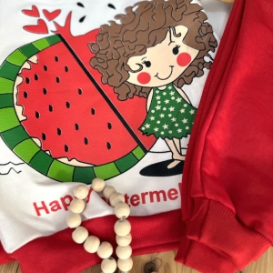 بلوز شلوار یلدایی دختر و هندوانه