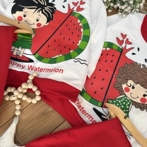 بلوز شلوار یلدایی دختر و هندوانه