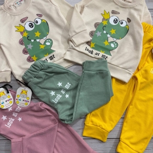 بلوز شلوار کرمی داینو