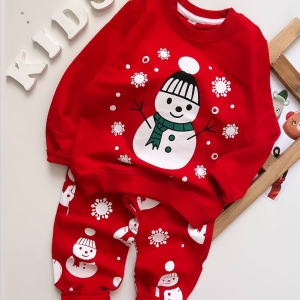 بلوز شلوار دورس یلدایی آدم برفی