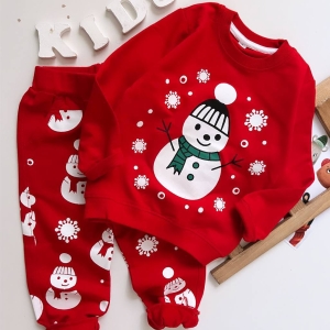 بلوز شلوار دورس یلدایی آدم برفی