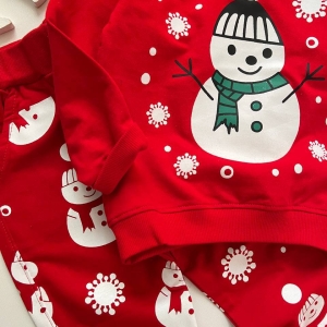 بلوز شلوار دورس یلدایی آدم برفی