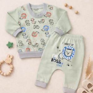 بلوز شلوار سبز حیوانات