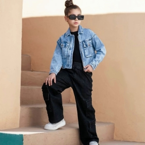 کت جین آبی زیپ