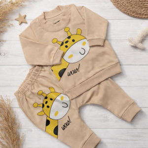 بلوز شلوار کرمی زرافه