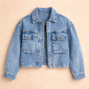 کت جین آبی زیپ