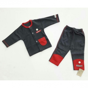 جلودکمه شلوار طوسی زرشکی