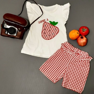 رکابی شلوارک توت فرنگی