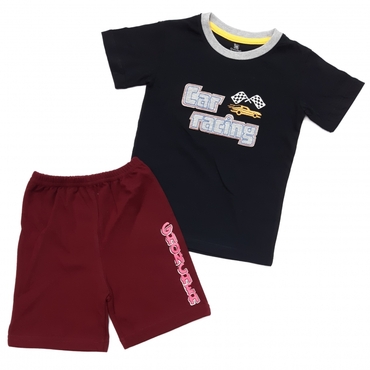 کوتاه شلوارک car racing مشکی زرشکی