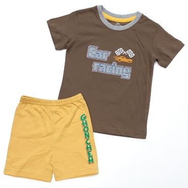 کوتاه شلوارک car racing قهوه‌ای‌روشن خردلی