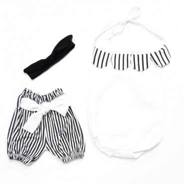 زیردکمه شلوارک تل راه‌راه