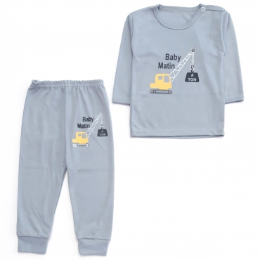 بلوز شلوار بیل‌مکانیکی طوسی