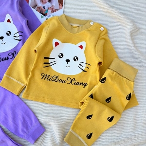 بلوز شلوار خارجی گربه زرد