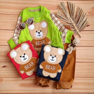 بلوز شلوار دورس تدی چهارخونه