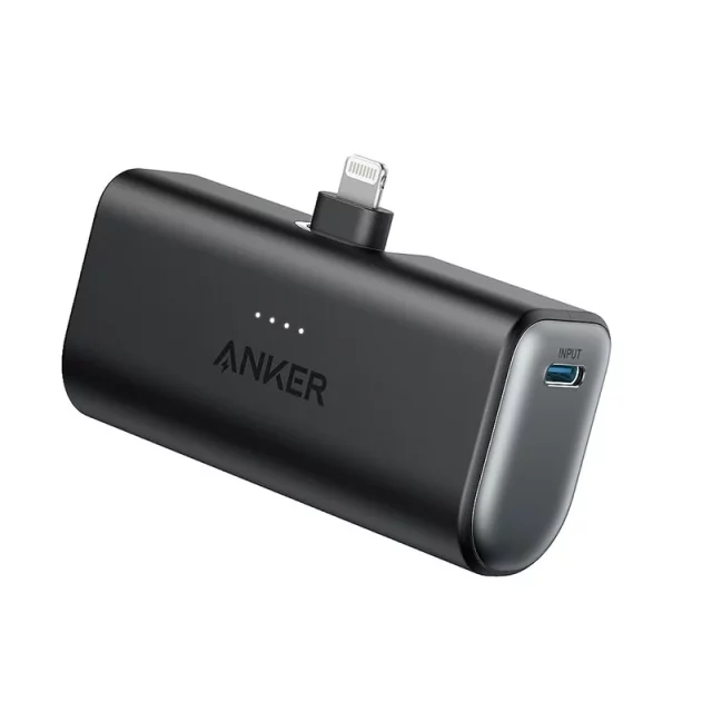 پاوربانک انکر 5000 میلی‌آمپری 12W مدل Anker 621 Power Bank Built-In Lightning Connector A1645