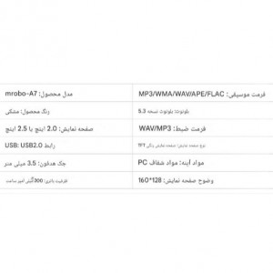 پخش کننده MP3  ام روبو مدل  A7