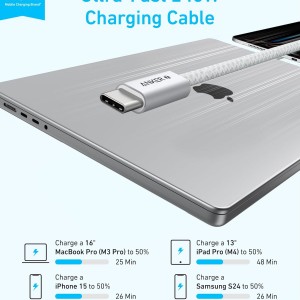 کابل تبدیل تایپ سی به تایپ سی انکر مدل A81F6 طول 1.8 متر
