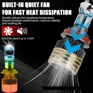 هدلایت لنزدار خودرو مدل A80  پایه H7 بسته 2 عددی