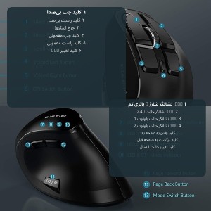 ماوس عمودي بی سیم  JOMAA مدل VM600BG