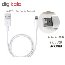 کابل تبدیل USB به لایتنینگ/microUSB مدل UNI12 طول 1 متر