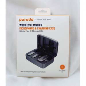 میکروفون بی سیم پرودو Porodo Wireless Lavalier Microphone PD-2MLAVCC دارای 2 فرستنده