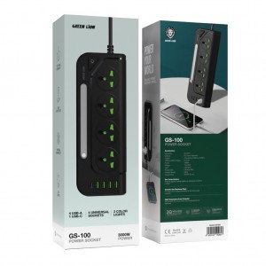 پاورسوکت و محافظ برق 3000 وات گرین لاین مدلGS-100 Power Socket