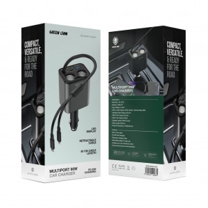 فندکی شارژ 90 واتی مولتی پورت green lion multiport car charger