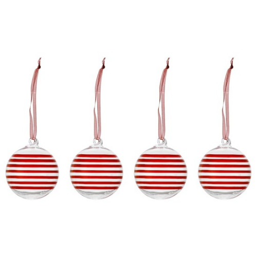 آویز شیشه ای درخت کریسمس ایکیا طرح گوی 6 سانتی VINTERFINT