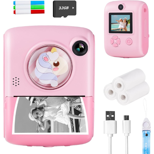 ERTYU Kids Camera Instant Print Toys for Girls Ages 6-12 Mini Camera
