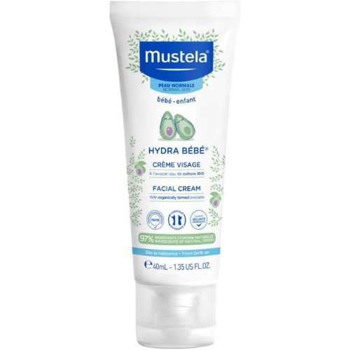 Mustela Hydra Bebe Face Cream – Daily Baby Moisturizer with Natural Avocado- 40ml