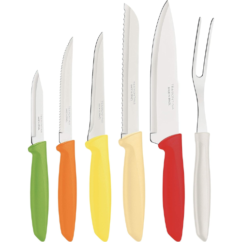 Tramontina Plenus 6 Pieces Knife Set with Stainless Steel Blade and Multicolor