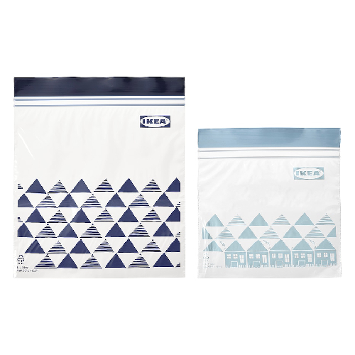 کیسه زیپ دار طرح مثلث آبی ایکیا ISTAD مجموعه 60 عددی