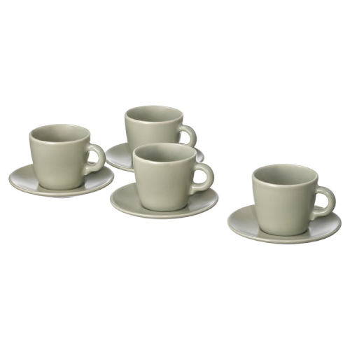 فنجان با نعلبکی 0.07 لیتری ایکیا FARGKLAR سرامیکی 4 عددی