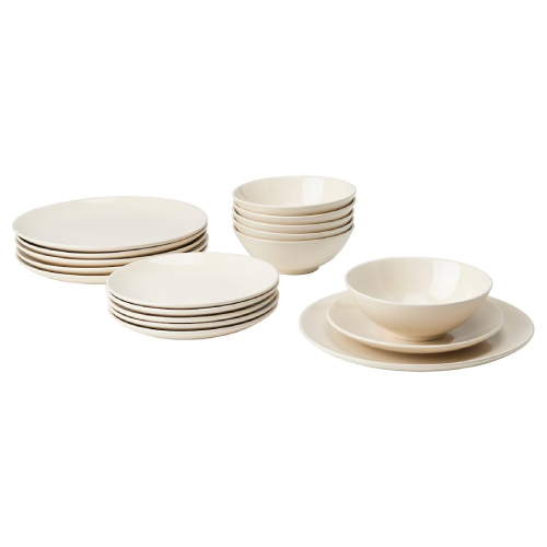 سرویس 18 پارچه ایکیا FARGKLAR بژ براق