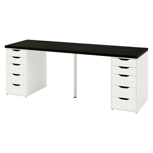 میز 200 در 60 سانتی ایکیا LAGKAPTEN / ALEX با 10 کشو