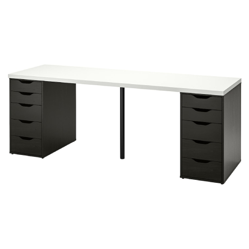 میز 200 در 60 سانتی ایکیا LAGKAPTEN / ALEX با 10 کشو