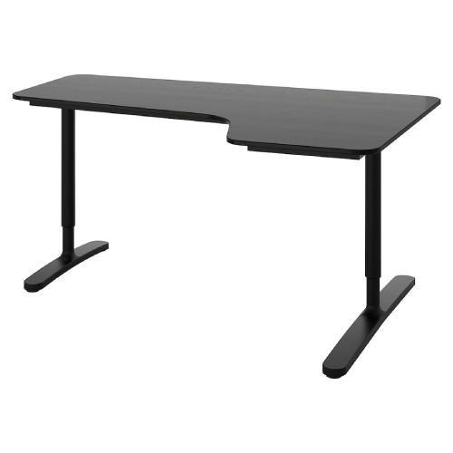 میز کار L سمت راست ایکیا BEKANT سایز 160 در 110