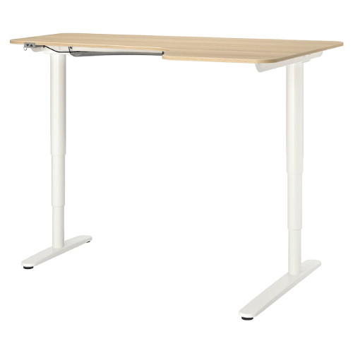 میز نشسته/ایستاده L راست ایکیا BEKANT سایز 160 در 110