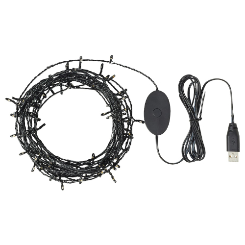 ریسه LED با 100 چراغ ایکیا STRALA برق با USB