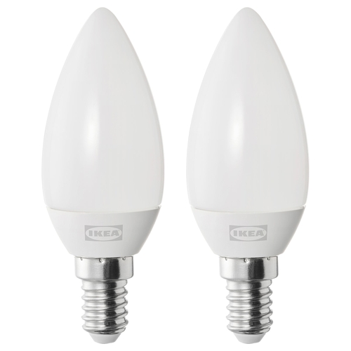 چراغ حبابی LED پایه E14 ایکیا SOLHETTA پک 2 عددی