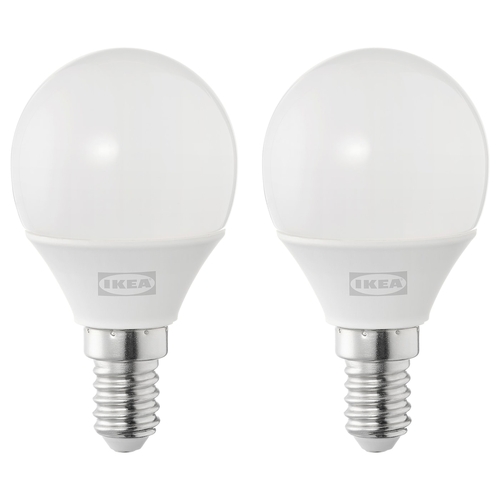 چراغ حبابی LED پایه E14 ایکیا SOLHETTA پک 2 عددی