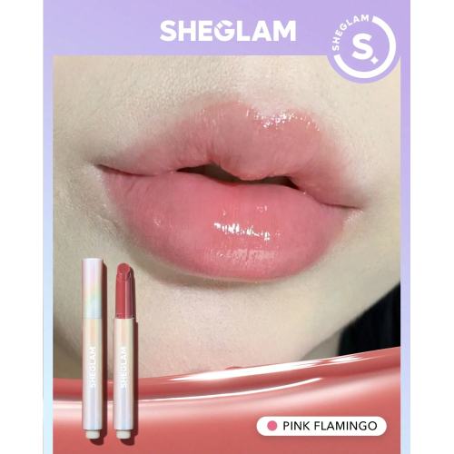 SHEGLAM Pout-Perfect Shine Lip Plumper-Pink Flamingo Moisturizing Plumping Solid Lip Gloss Non-Stick Nourishing Lip Plumping Serum Coconut Oil Lipstick Lip Cosmetics