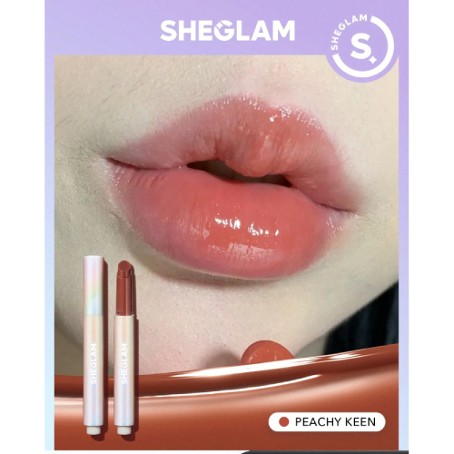 SHEGLAM Pout-Perfect Shine Lip Plumper-Peachy Keen Moisturizing Plumping Solid Lip Gloss Non-Stick Nourishing Lip Plumping Serum Coconut Oil Lipstick Lip Cosmetics