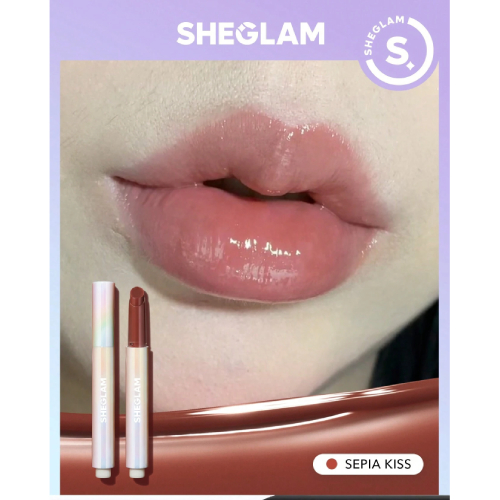 SHEGLAM Pout-Perfect Shine Lip Plumper-Sepia Kiss Moisturizing Plumping Solid Lip Gloss Non-Stick Nourishing Lip Plumping Serum Coconut Oil Lipstick Lip Cosmetics